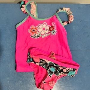 floral kids tankini